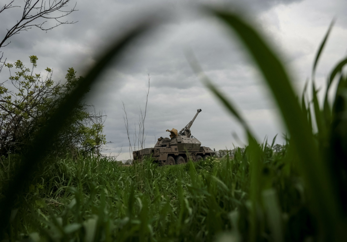 Ukrainian service members from a 110th Separate Mechanised Brigade of the Armed Forces of Ukraine, prepare fire a self-propelled howitzer "Dana", amid Russia's attack on Ukraine, near the town of Avdiivka in Donetsk region, Ukraine, on 9th May, 2023.
