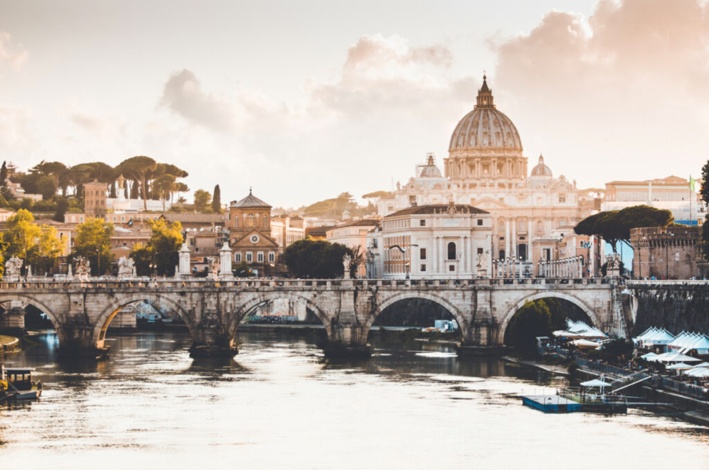 Vatican St Peters Basilica from the Tiber