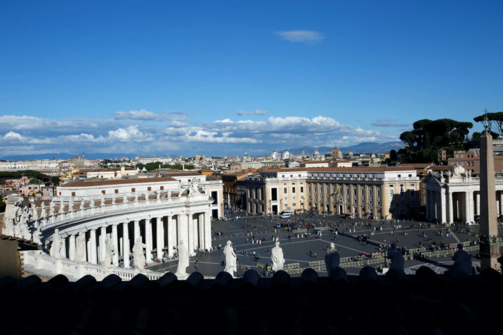 Saint Peter's Square is seen from the Saint Damaso terrace, on 6th May, 2019