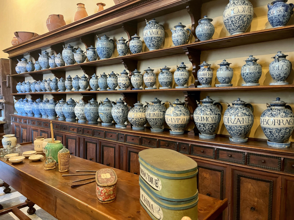 A 17th century pharmacy and apothecary run by Benedictine nuns in the Monastery of St Cecilia in Rome's Trastevere district has been reassembled for a new exhibition of ceramics in the Vatican Museums, Vatican, on 25th May, 2023. 
