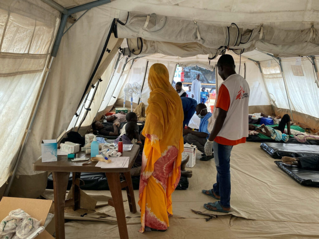 View of the emergency surgical wards set up by MSF teams to cope with influx of war wounded from Sudan, in Adre hospital, Chad, on 15th June, 2023