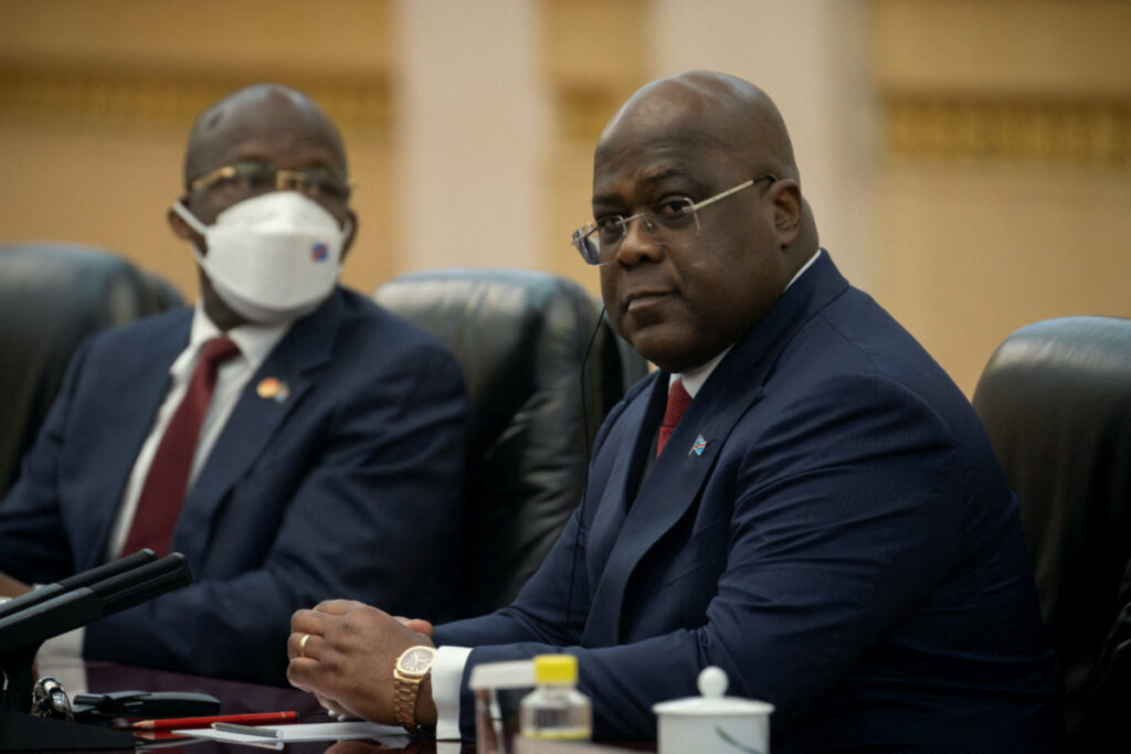Democratic Republic of Congo's President Felix Tshisekedi attends talks with Chinese Premier Li Qiang at the Great Hall of the People in Beijing, China, on 26th May, 2023.