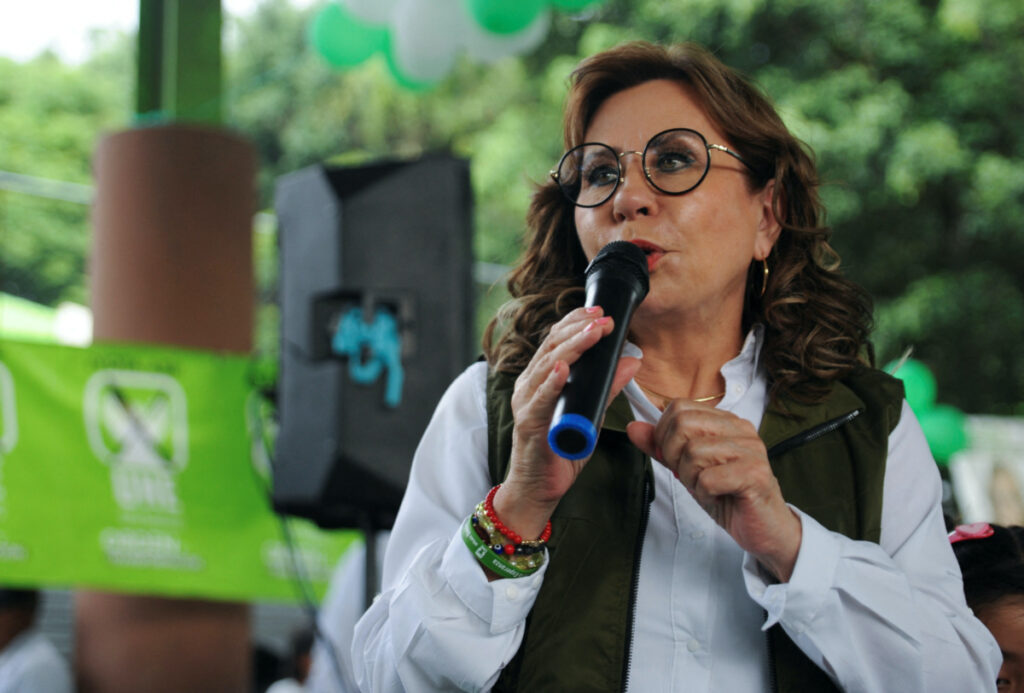 Sandra Torres, presidential candidate for the National Unity of Hope party addresses to supporters during a campaign event in Guatemala City, Guatemala, on 27th May, 2023.