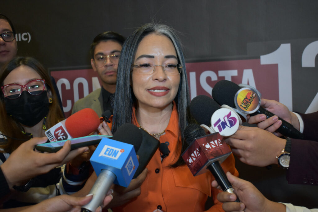 Honduras anti-corruption activist and executive director of the Consejo Nacional Anticorrupcion Gabriela Castellanos is interviewed following an event in Tegucigalpa, Honduras, in this handout picture released to Reuters on 19th June, 2023.