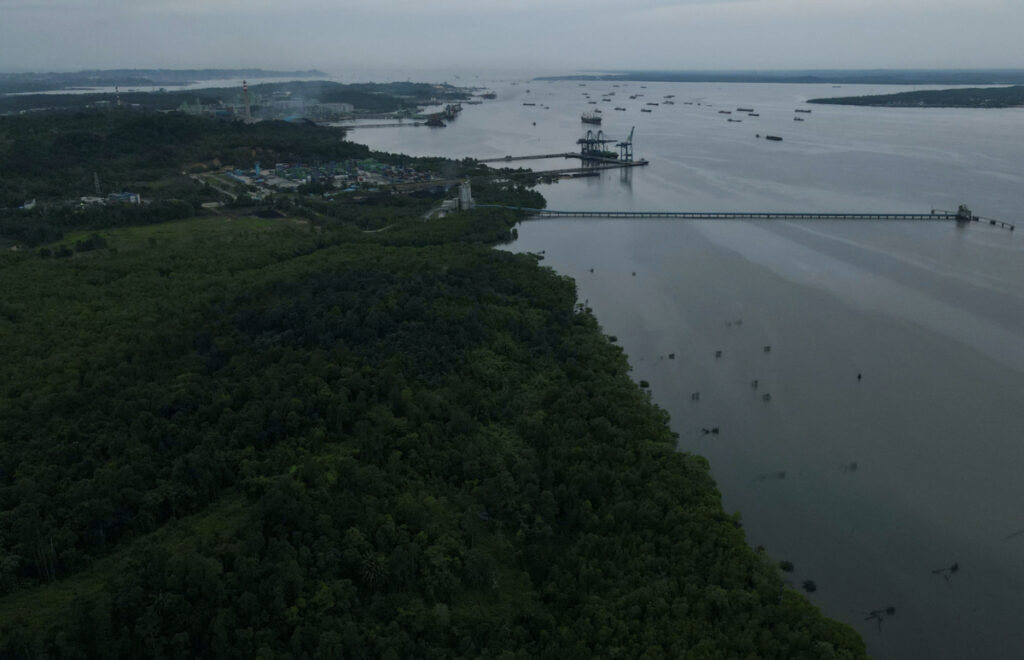 General view of mangrove area at Balikpapan Bay, one of nearby areas of Indonesia's projected new capital called Nusantara, in Balikpapan, East Kalimantan province, Indonesia, on 7th March, 2023.