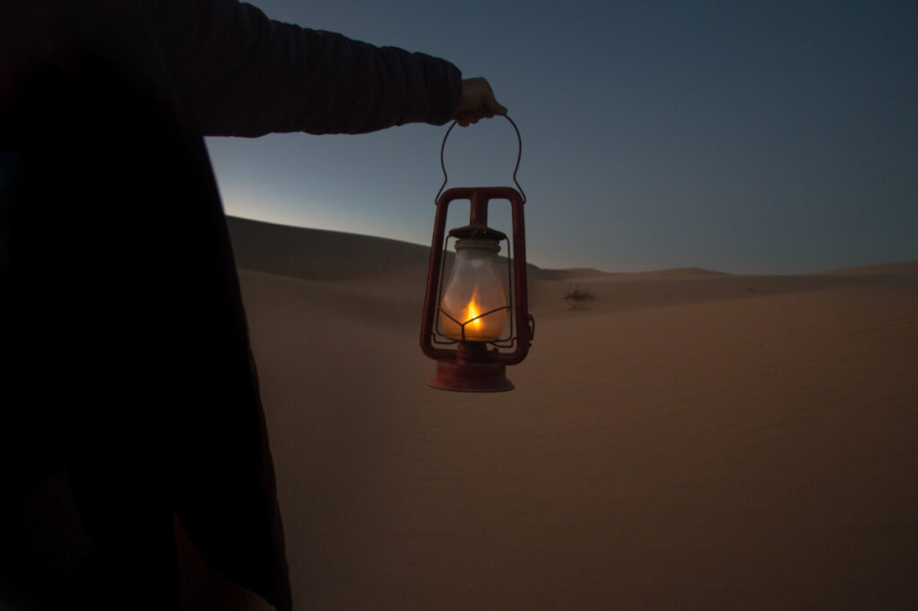 Lamp in desert