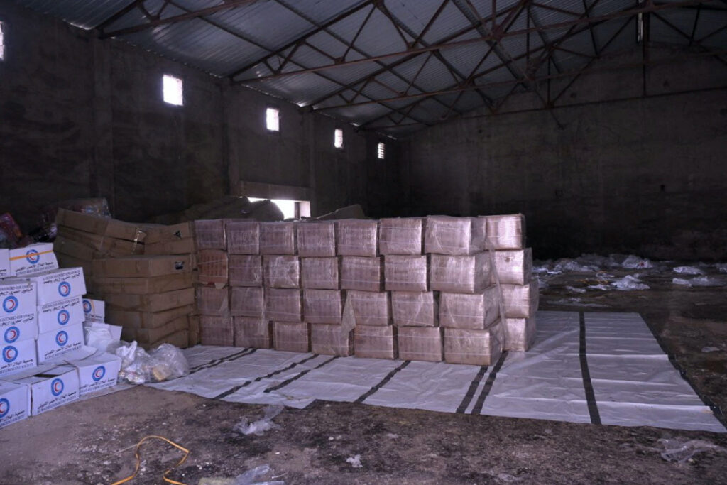 Boxes containing aid are stockpiled in a warehouses run by Sudan Humanitarian Aid Commission, following the crisis in Sudan's capital Khartoum, at the city of Port Sudan, Sudan, on 30th May, 2023