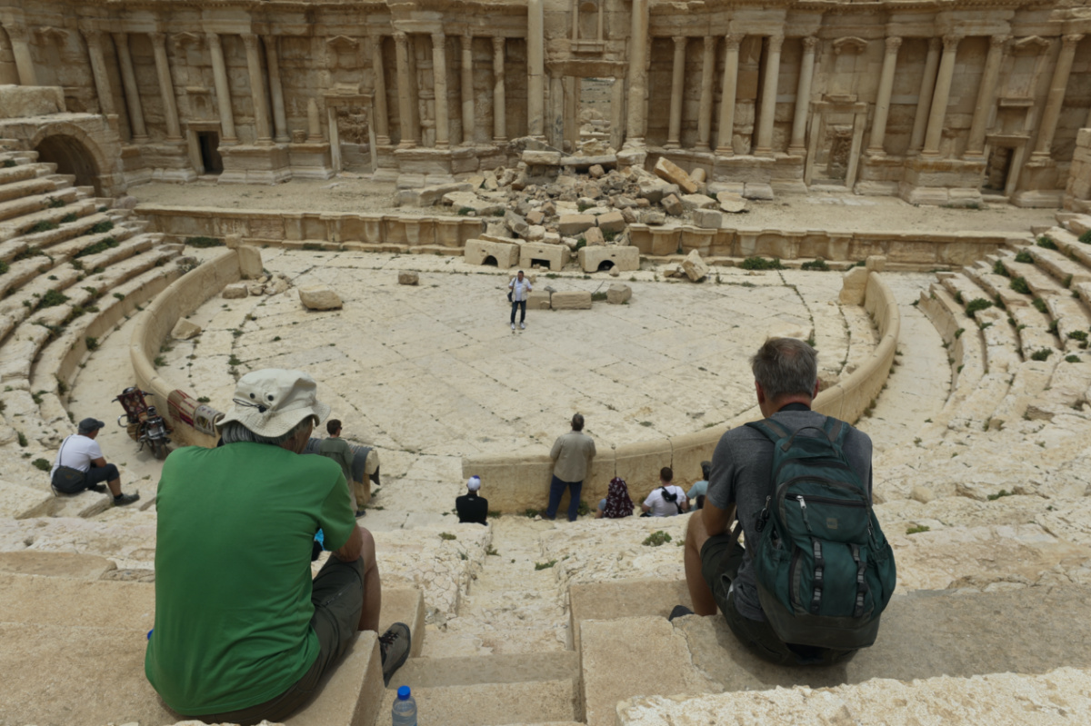 Tourists visit Roman ruins in Palmyra, Syria, Tuesday, on 11th May, 2023.