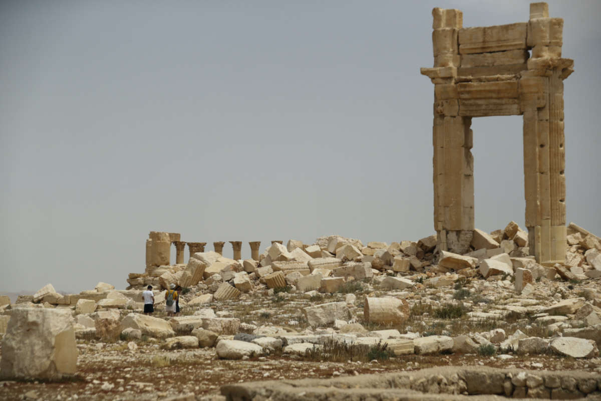 Tourists visit Roman ruins in Palmyra, Syria, Tuesday, on 11th May, 2023