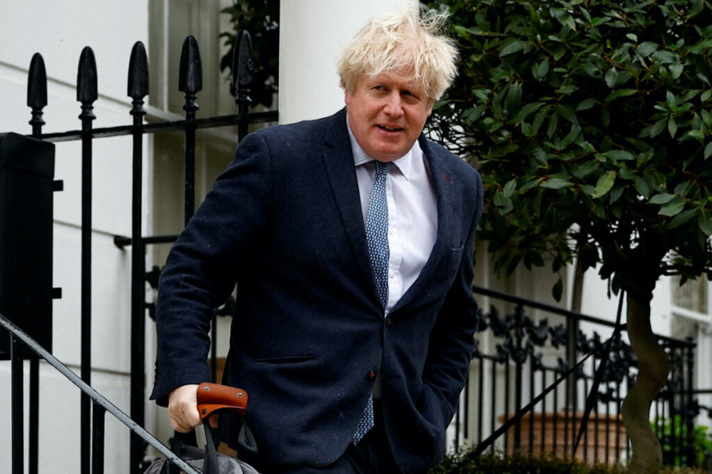Former British Prime Minister Boris Johnson leaves his home, in London, Britain, on 21st March, 2023.
