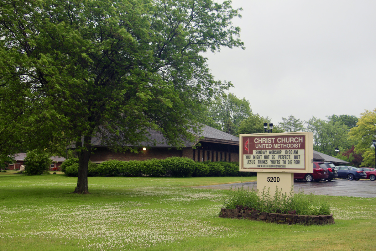 Christ United Methodist Church in Greenfield, Wisconsin.