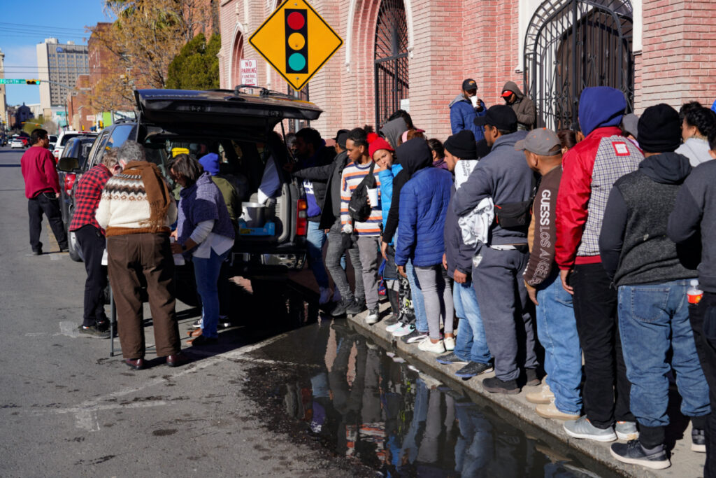 Local church organisations in El Paso, continue to provide meals and clothing to migrants.