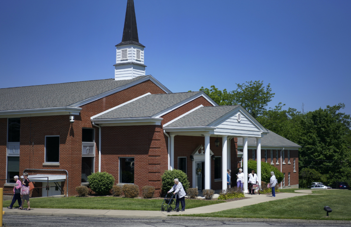 Members leave Fern Creek Baptist Church after a service, on Sunday, 21st May, 2023, in Louisville, Kentucky