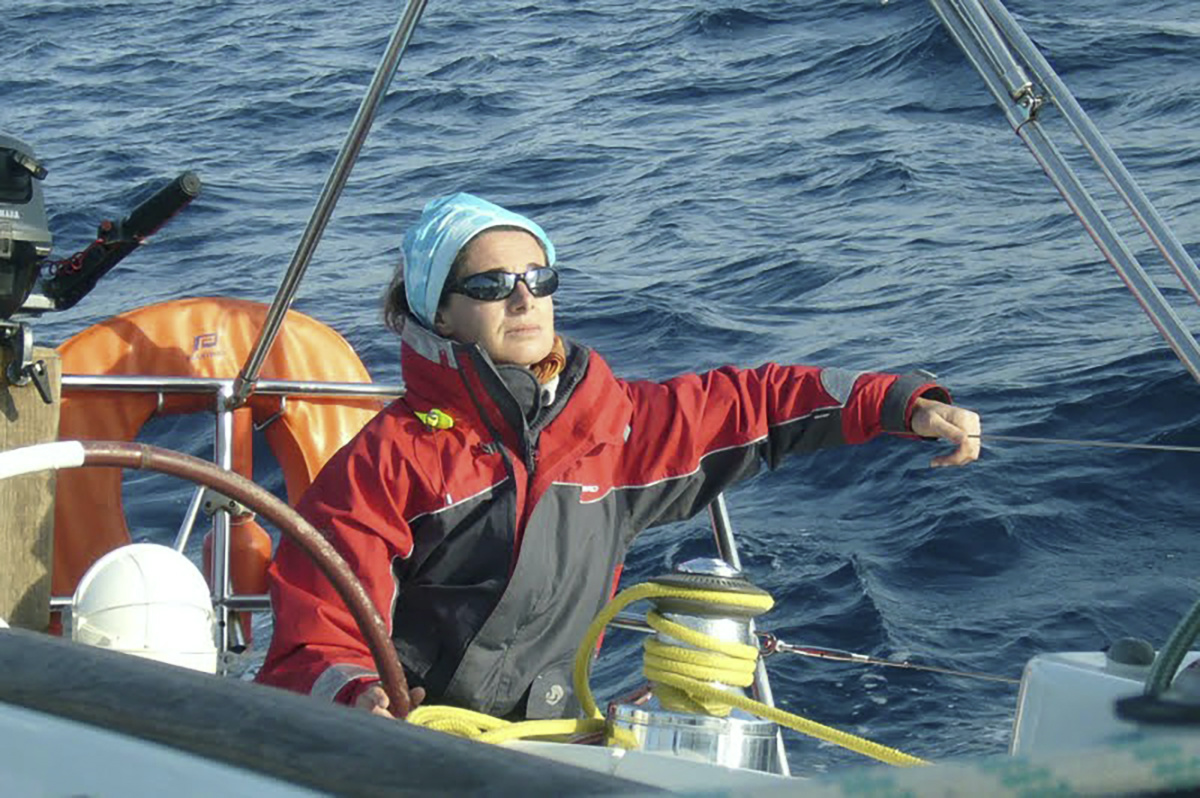 Sister Nathalie Becquart sails during a regatta in Brest, France, in April, 2010. 