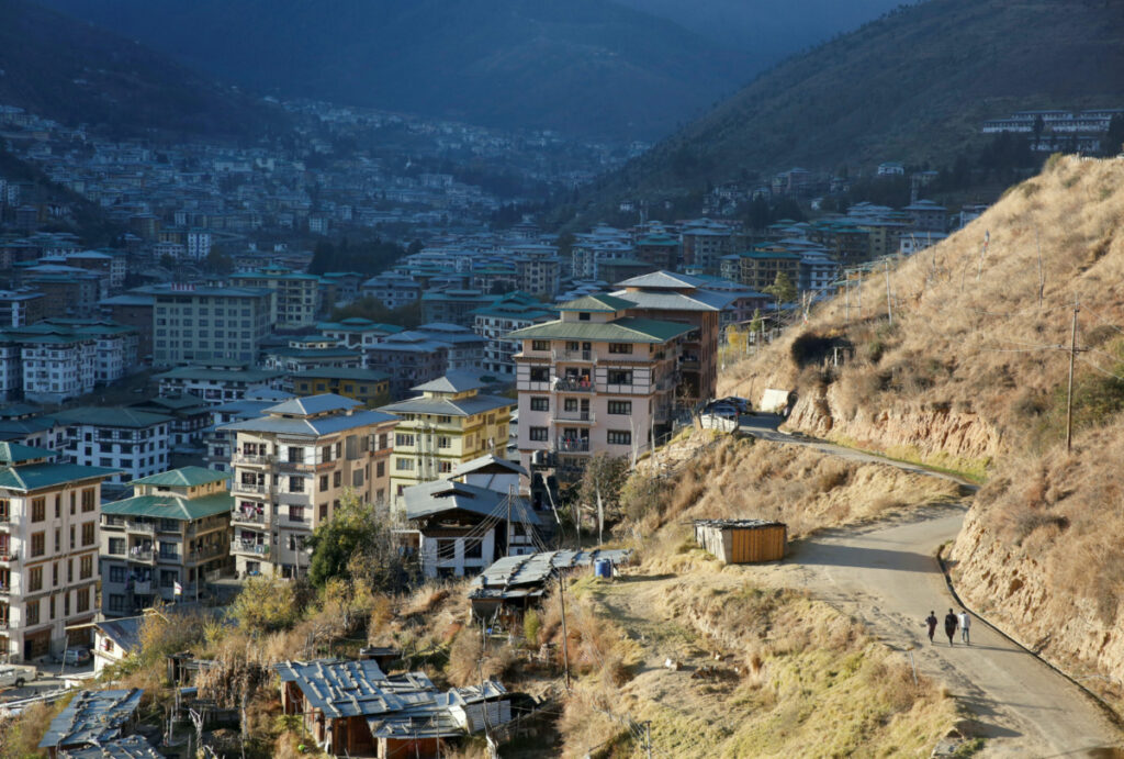 A general view of housing in the capital city of Thimphu, Bhutan, on 11th December, 2017.