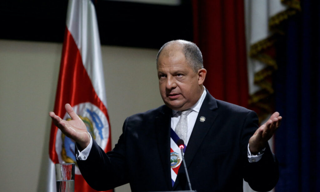 Costa Rica's President Luis Guillermo Solis delivers his last state of the nation address at the Congress in San Jose, Costa Rica, on 2nd May, 2018.