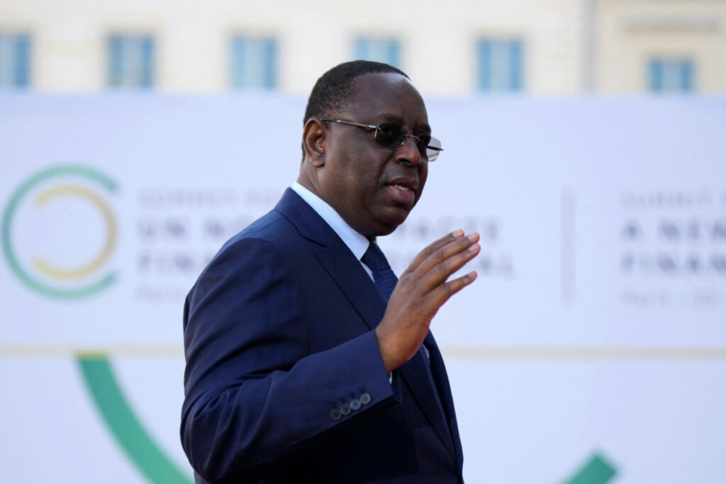 Senegal's President Macky Sall arrives for the closing session of the New Global Financial Pact Summit, on Friday, 23rd June, 2023 in Paris, France