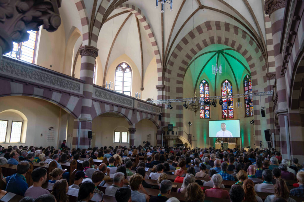People attend a church service in Nuremberg, Germany, on Friday, 9th June, 2023.