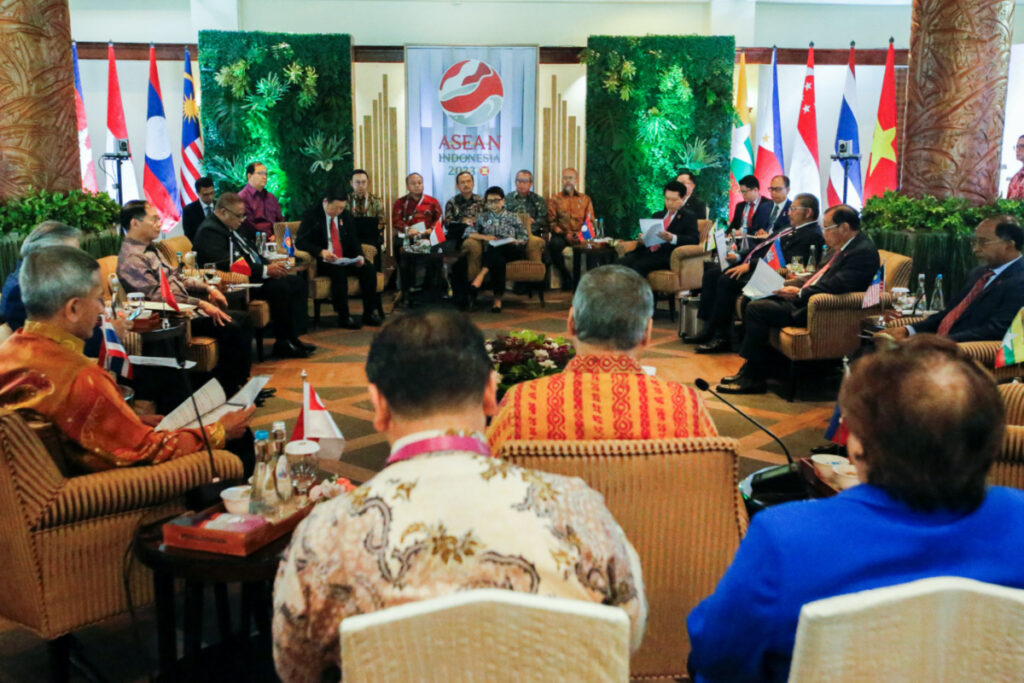 Indonesian Foreign Minister Retno Marsudi delivers her opening remarks during a retreat session of the 56th Association of Southeast Asian Nations Foreign Minister's Meeting in Jakarta, Indonesia, on 12th July, 2023.