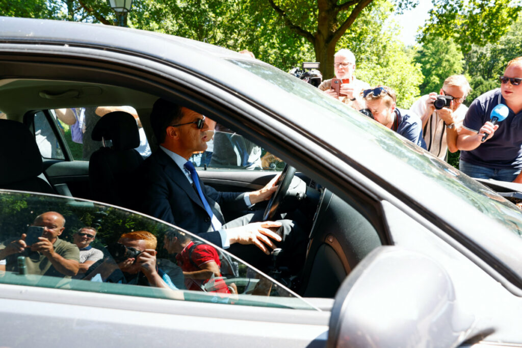 Dutch Prime Minister Rutte arrives at the Huis ten Bosch Palace to meet with Dutch King Willem-Alexander in The Hague, Netherlands, on 8th July, 2023.