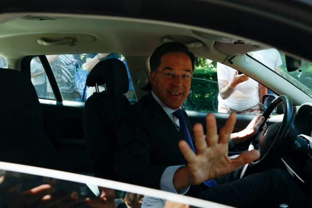 Dutch Prime Minister Mark Rutte leaves the Huis ten Bosch Palace, in The Hague, Netherlands, on 8th July, 2023.