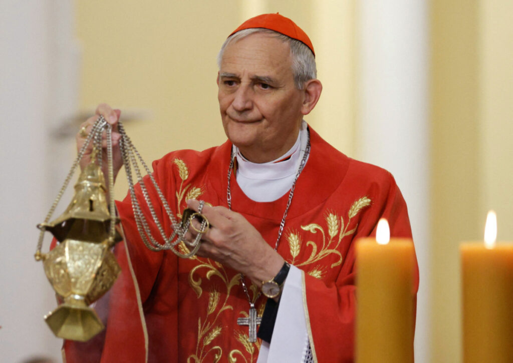 Cardinal Matteo Zuppi, Pope Francis' envoy and President of the Italian Episcopal Conference, leads a mass at the Cathedral of the Immaculate Conception in Moscow, Russia, on 29th June, 2023.