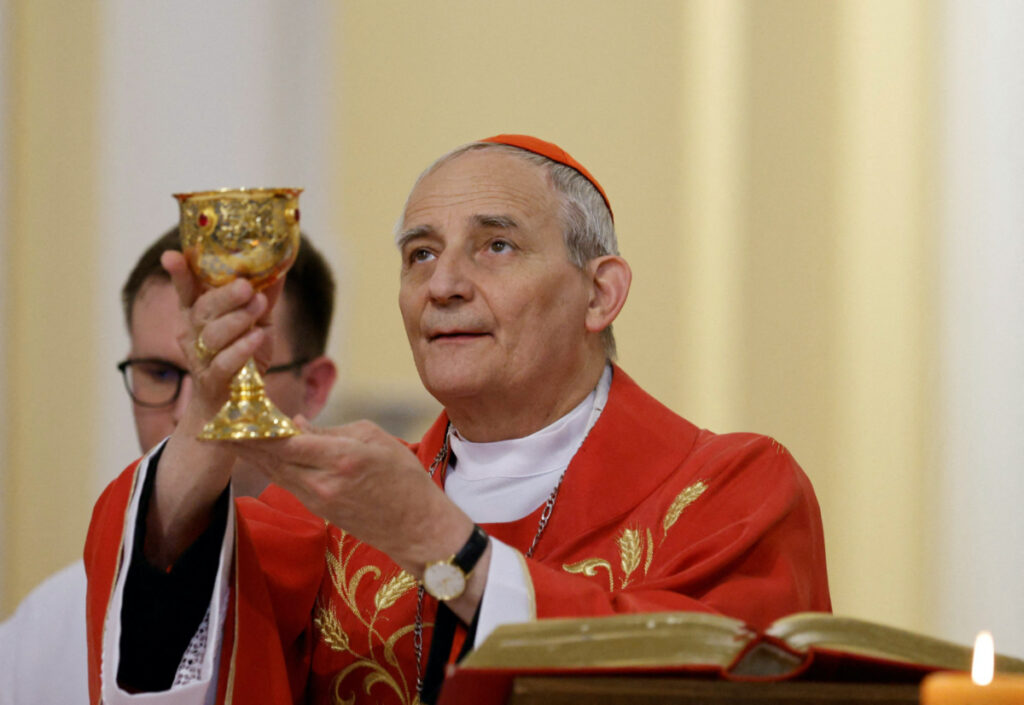 Cardinal Matteo Zuppi, Pope Francis' envoy and President of Italian Episcopal Conference, leads a mass at the Cathedral of the Immaculate Conception in Moscow, Russia, on 29th June, 2023.