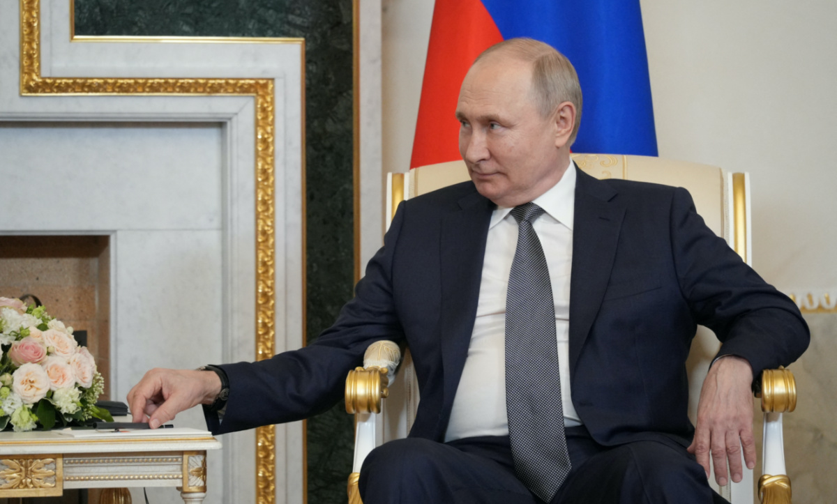 Russian President Vladimir Putin attends a meeting with Egyptian President Abdel Fattah al-Sisi on the sidelines of Russia-Africa summit in Saint Petersburg, Russia, on 26th July, 2023. 