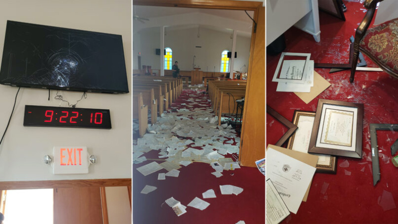 Widespread vandalism was discovered at Fowler United Methodist Church in Annapolis, Maryland, on 9th June, 2023.