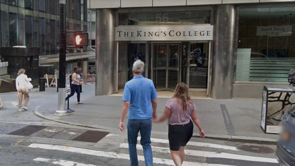 The King's College is located in Manhattan's financial district in New York City.