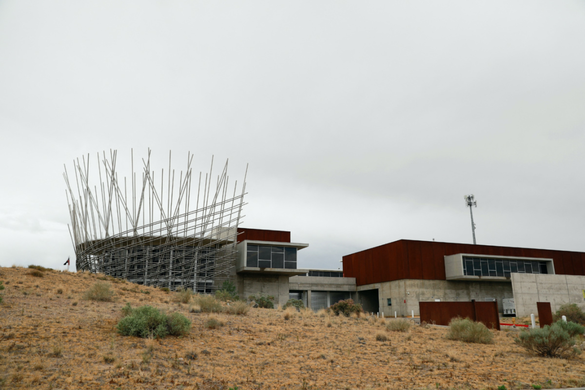 The Tribal Services Complex, where the Isleta Police Department is located, is seen from a road in Isleta Pueblo, New Mexico, US, on 19th May, 2023