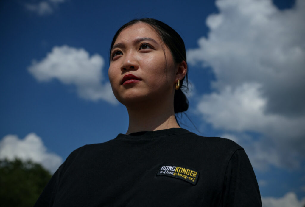 Anna Kwok, 26, a Washington DC based Hong Kong activist, who has been designated by the Hong Kong police as a fugitive with a million dollar bounty offered for her arrest, is photographed near the White House in Washington, DC, US, on 10th July, 2023.