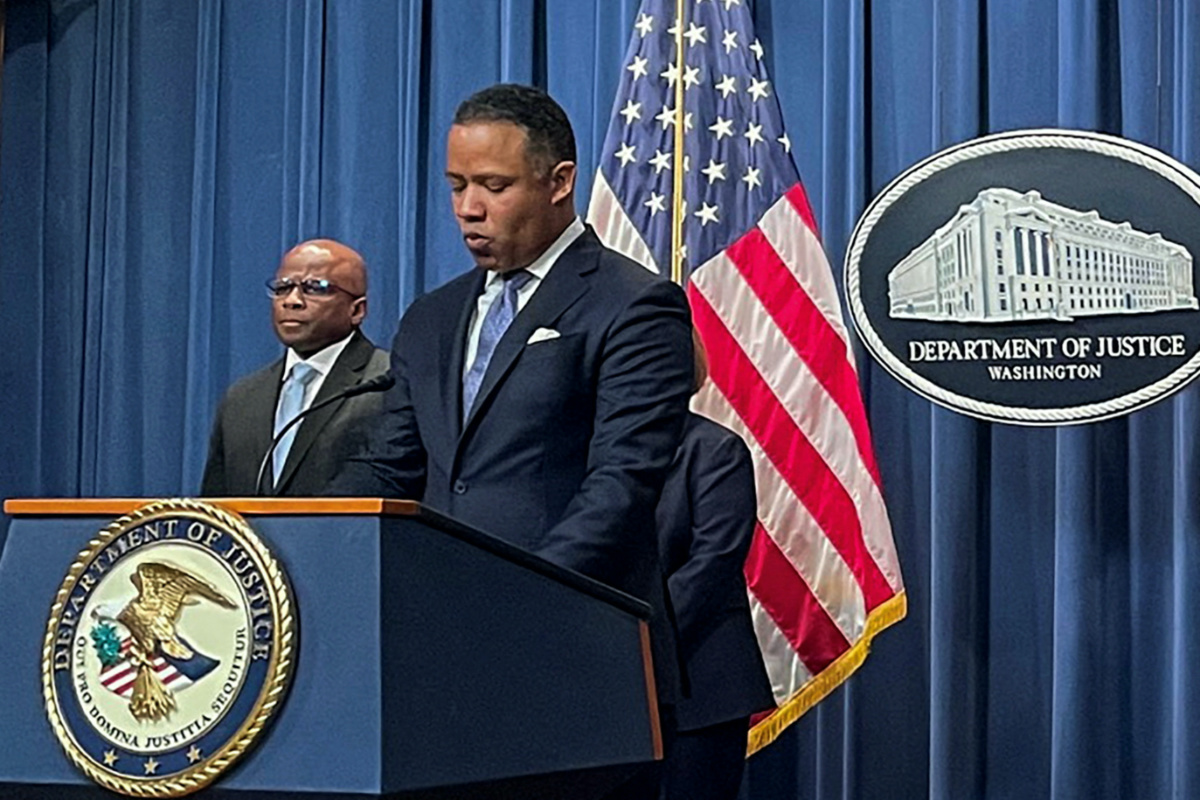 Kenneth Polite, Assistant Attorney General for the Department of Justice’s Criminal Division, discusses the arrest of the majority shareholder and cofounder of Hong Kong-registered virtual currency exchange Bitzlato Ltd for allegedly processing hundreds of million of dollars in illicit funds, during a news conference at the Justice Department in Washington, US, on 18th January, 2023.