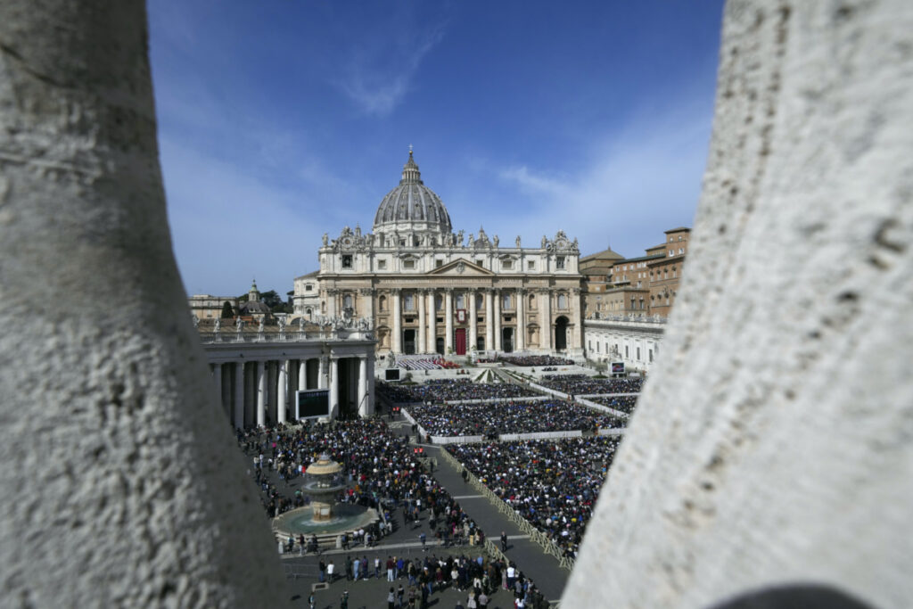 A view of the Palm Sunday's mass celebrated by Pope Francis in St. Peter's Square at The Vatican on 2nd April, 2023.