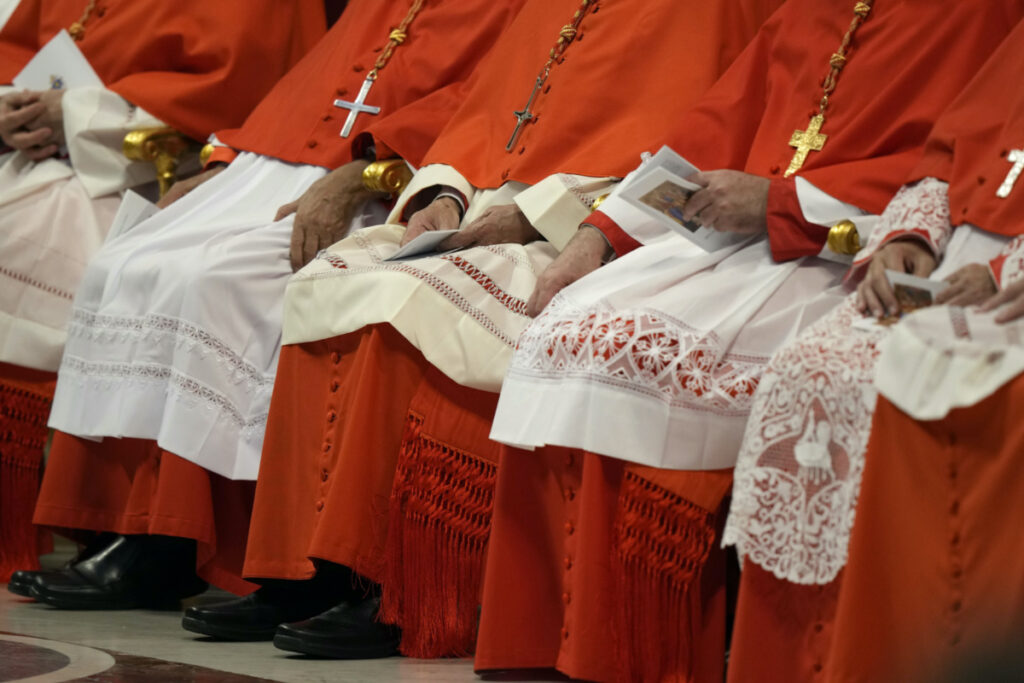 New Cardinals sit during consistory inside St Peter's Basilica, at the Vatican, on Saturday, 27th August, 2022