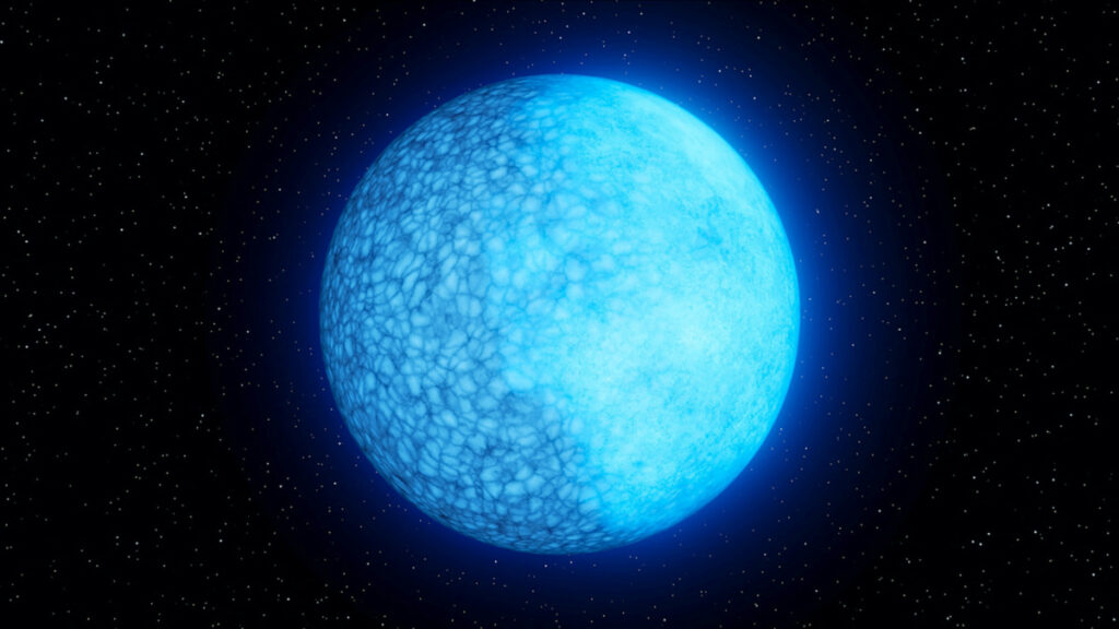 An artist's concept shows the two-faced white dwarf star nicknamed Janus.
