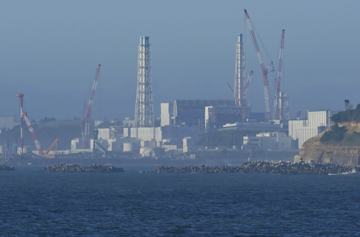 The tsunami-crippled Fukushima Daiichi nuclear power plant is seen from Namie Town, Fukushima prefecture, Japan, on 24th August, 2023, in this photo taken by Kyodo