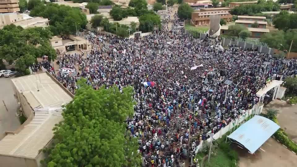 Niger - Niamey - pro-coup protestors