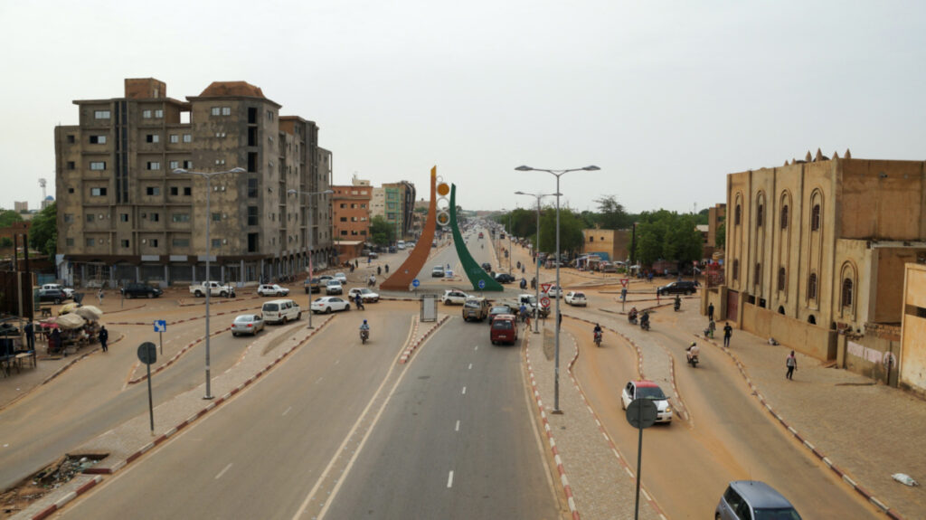 A general view shows traffic on streets of Niamey, Niger, on 2nd August, 2023.