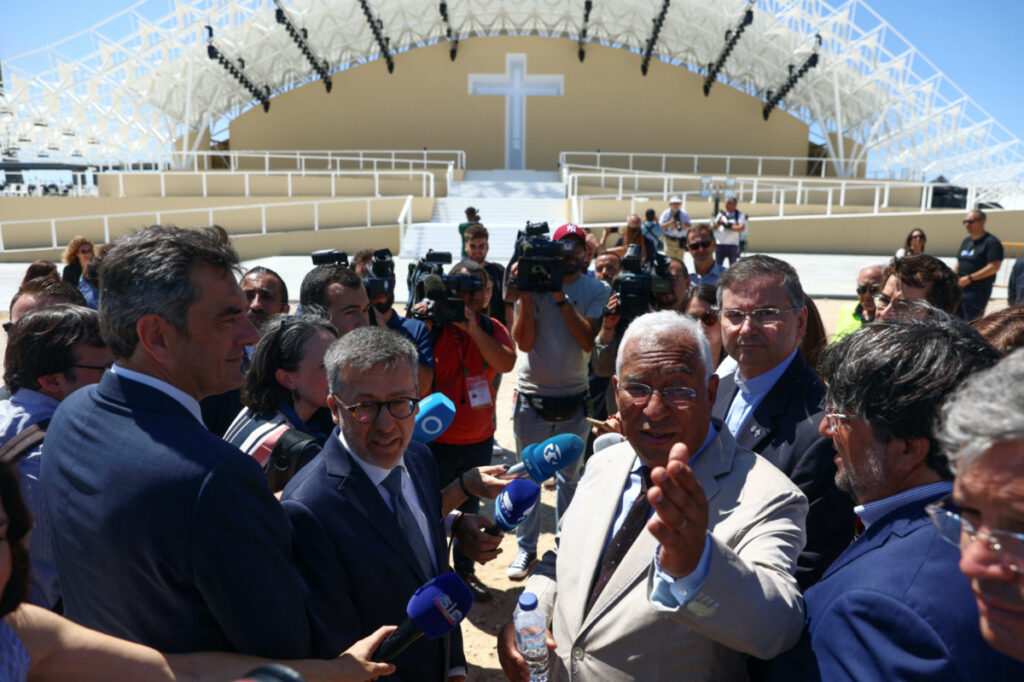 Portugal Prime Minister Antonio Costa, visits one of the stages for Pope Francis' apostolic journey to Portugal on the occasion of the XXXVII World Youth Day, in Lisbon, Portugal, on 31st July 2023