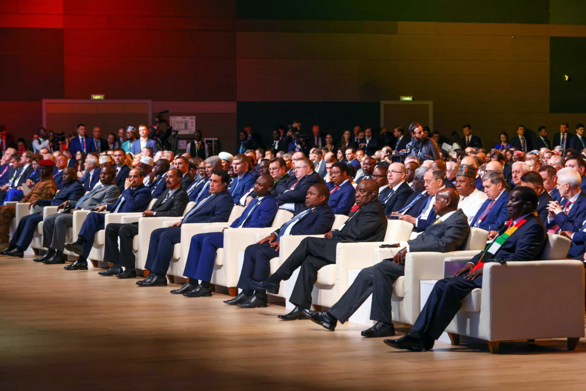 Attendees listen during the Russia-Africa Summit in St Petersburg, Russia, on 27th July, 2023.