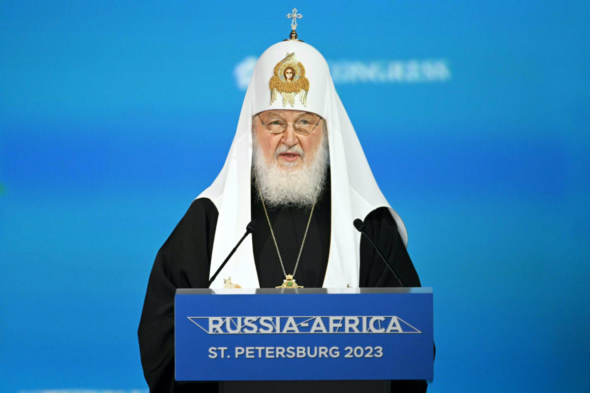 Patriarch Kirill addresses the Russia-Africa Summit in St Petersburg, Russia, on 27th July, 2023.