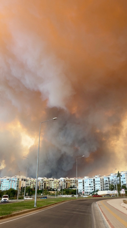 Smoke billows from a wildfire, in Canakkale, Turkey, on 22nd August, 2023