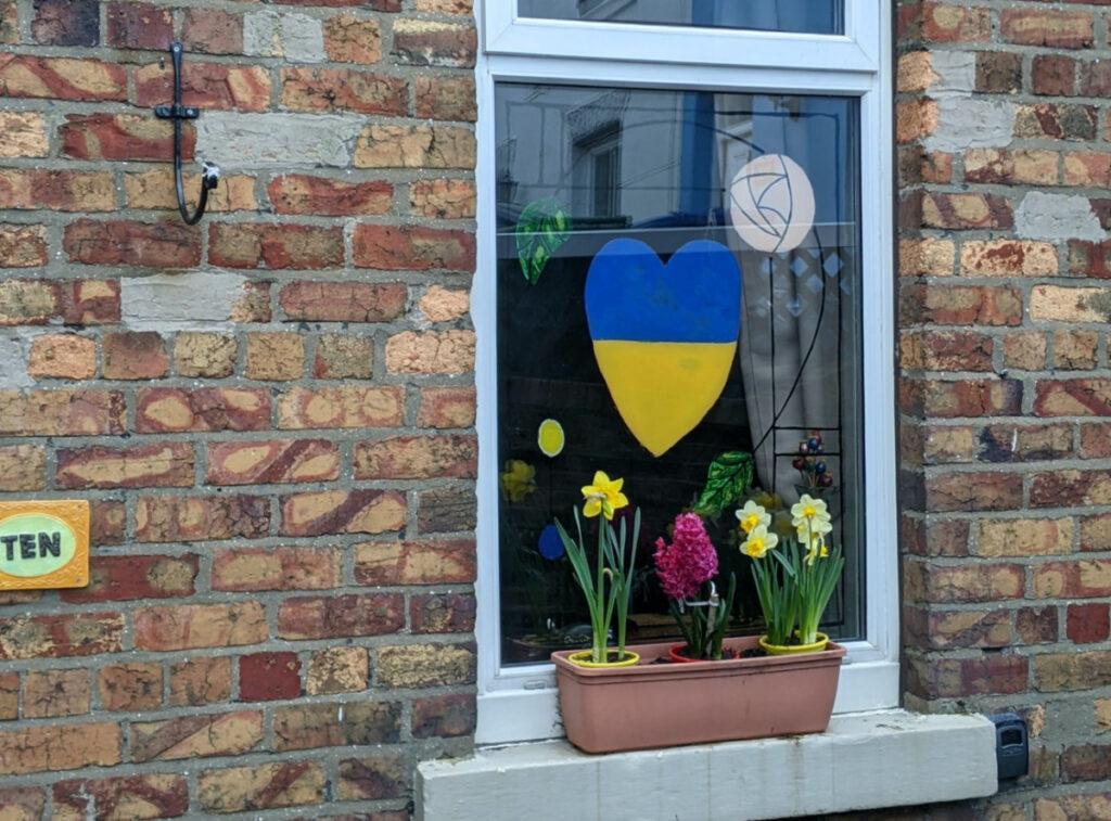 Showing support for Ukraine during the Russian invasian. Scarborough, UK