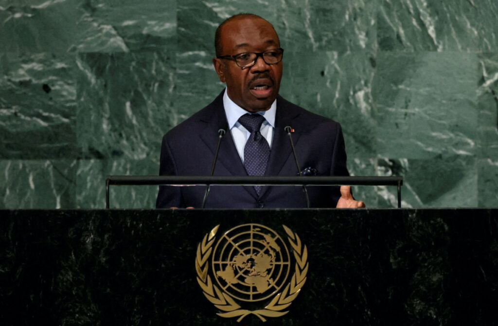 Gabon's President Ali Bongo Ondimba addresses the 77th Session of the United Nations General Assembly at UN Headquarters in New York City, US, on 21st September, 2022