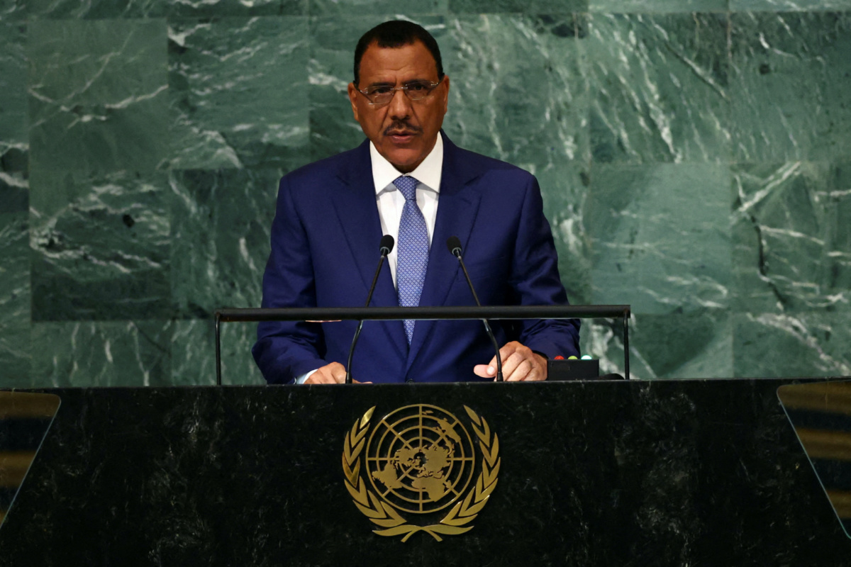 Niger's President Mohamed Bazoum addresses the 77th Session of the United Nations General Assembly at UN Headquarters in New York City, US, on 22nd September, 2022
