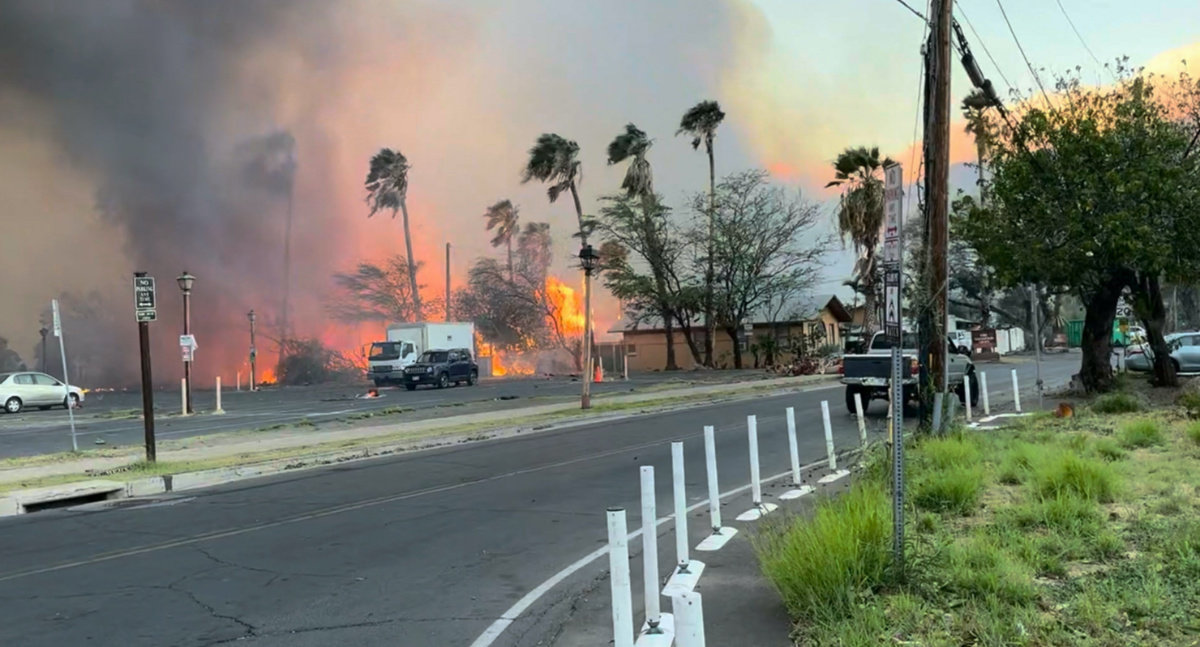 Smoke and flames rise in Lahaina, Maui County, Hawaii, US, on 8th August, 2023