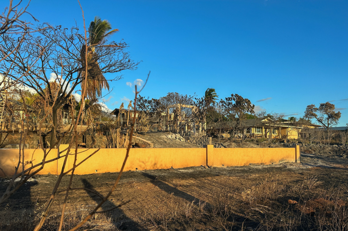 Homes damaged by fire are seen in Lahaina on the island of Maui in Hawaii, US, on 14th August, 2023