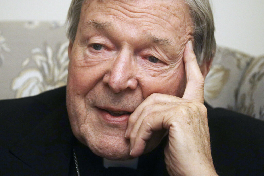 Cardinal George Pell answers' a journalists question during an interview with the Associated Press inside his residence near the Vatican in Rome, on 30th November, 2020.