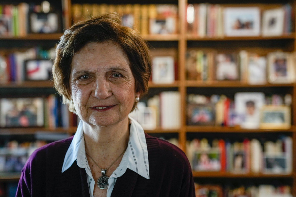 María Luisa Sepúlveda, who was a Vicariate of Solidarity social worker, poses for a picture in her home in Santiago, on Friday, 25th August, 2023